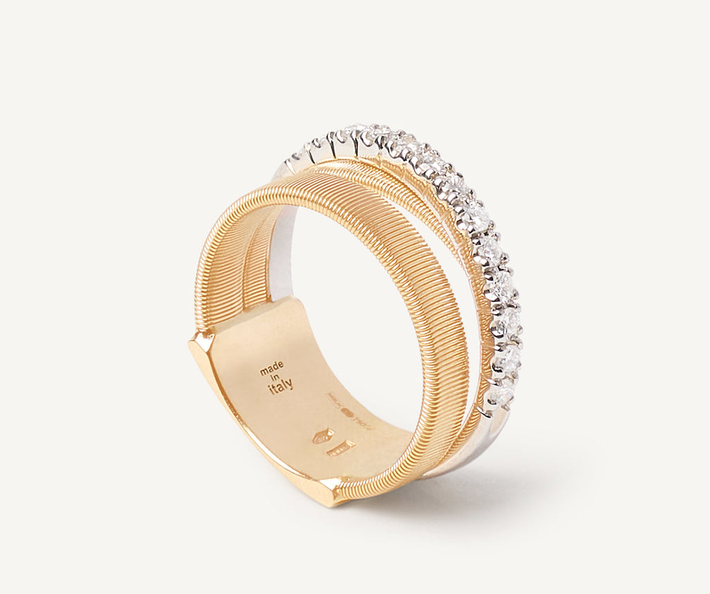 Ring aus Gold mit Diamantband, mittelgroß